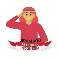 Indonesian independence anniversary vector