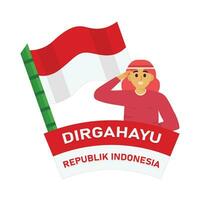 Indonesian independence anniversary vector