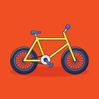 amarillo bicicleta dibujos animados vector