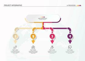 Infographic process design with icons and 4 options or steps. vector