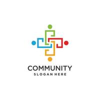 Community logo design with modern creative idea vector