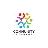 Community logo design with modern creative idea vector