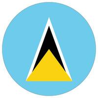 Saint Lucia flag circle shape. Flag of Saint Lucia round shape vector