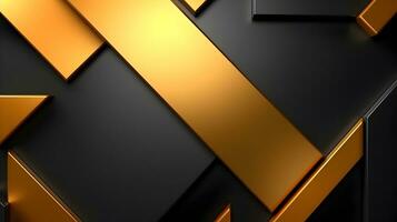 black and gold abstract background.  geometric shape abstract background black and gold with light reflection looks elegant. photo