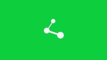 Share flat icon symbol motion graphics animation isolated on green screen background video
