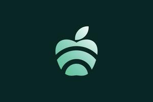 Line art apple fly Logo Design Template vector