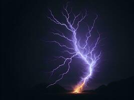 Lightning strike over mountain range. Thunderstorm lightning strike over mountain range photo