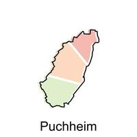 vector map of puchheim colorful modern outline design, World map country vector illustration design template