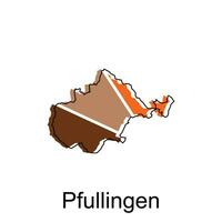 map of Pfullingen City. vector map of the German Country. Vector illustration design template