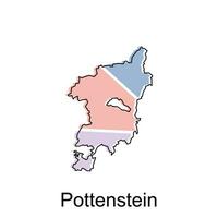 map of Pottenstein City. vector map of the German Country. Vector illustration design template