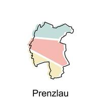 map of Prenzlau City. vector map of the German Country. Vector illustration design template