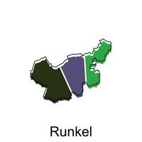 vector mapa de runkel. fronteras de para tu infografía. vector ilustración diseño modelo