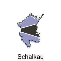 map of Schalkau City. vector map of the German Country. Vector illustration design template