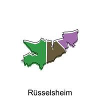 vector map of Russelsheim. Borders of for your infographic. Vector illustration design template