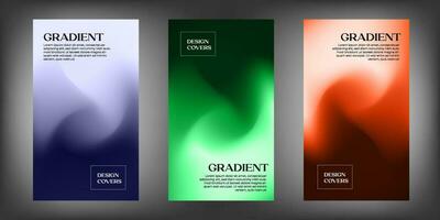 Set of covers design templates with vibrant gradient background. Trendy modern design. Applicable for placards, banners, flyers, presentations, covers and reports. Vector illustration. Eps10