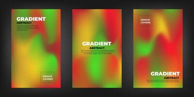 Set of covers design templates with vibrant gradient background. Trendy modern design. Applicable for placards, banners, flyers, presentations, covers and reports. Vector illustration. Eps10