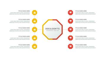Dos and Don'ts Comparison Modern Infographic Design Template vector