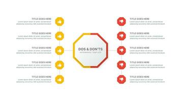 Dos and Don'ts Comparison Modern Infographic Design Template vector