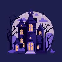 Cartoon Halloween Haunted House vector