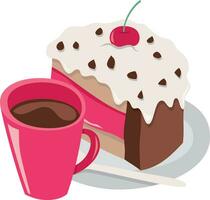 Cartoon Coffee Cake Plate vector