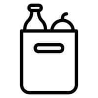 grocery bag line icon vector