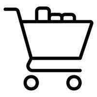 shopping cart line icon vector