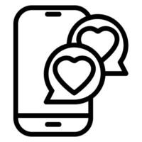 dating app line icon vector