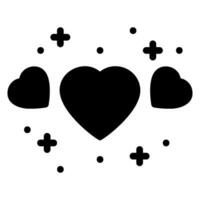 heart glyph icon vector