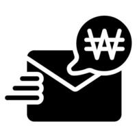 send money glyph icon vector