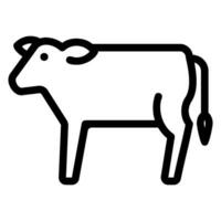 icono de línea de vaca vector