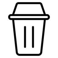 rubbish can line icon vector