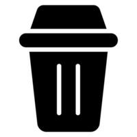 rubbish can glyph icon vector