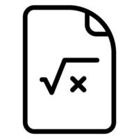 square root line icon vector