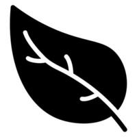 leaf glyph icon vector