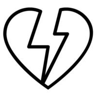 roto corazón línea icono vector