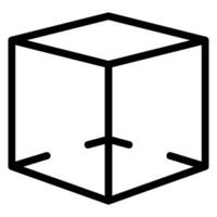 icono de línea de cubo vector