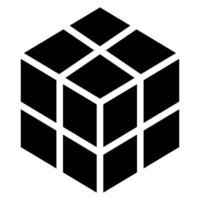 icono de glifo de cubo vector