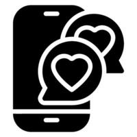 dating app glyph icon vector