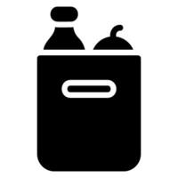 grocery bag glyph icon vector