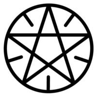 pentagram line icon vector