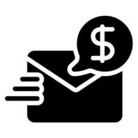 send money glyph icon vector