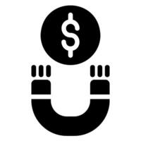 money magnet glyph icon vector