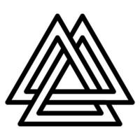 Valknut línea icono vector