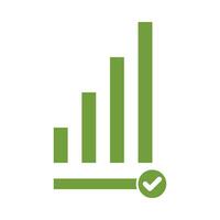 growth or progress icon symbol green color design, business concept vector for app, web, social media.