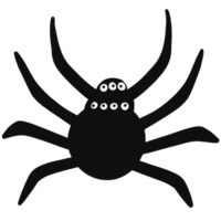 Halloween dessin animé symboles main tirages noir et blanc icône personnage illustration. isolé sur transparent Contexte. png
