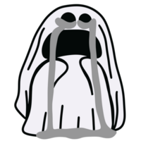 Halloween cartoon symbols hand drawns black and white icon character illustration. Isolated on transparent background. png