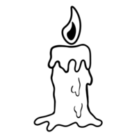 halloween tekenfilm symbolen hand- getrokken zwart en wit icoon karakter illustratie. geïsoleerd Aan transparant achtergrond. png