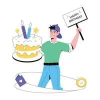 Trendy Cake Delivery vector