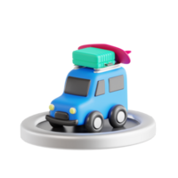 3d Render Travel Car Icon Illustration png