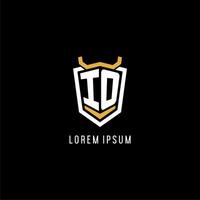 Initial IO geometric shield esport logo monogram design style vector